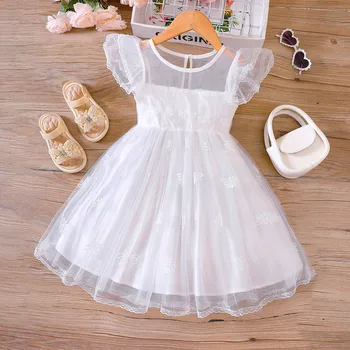 Фатиновое платье с длинными рукавами для маленьких девочек, платье принцессы, платья для танцев, одежда для вечеринок, платье для маленьких девочек