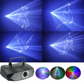 Лазерный проектор с анимационным эффектом сканирования светового луча RGB мощностью 2 Вт для сцены дискотеки DJ, вечеринки, танцпола