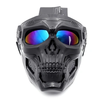 Мотоцикл, очки для езды по бездорожью, очки с черепом, маска для лица, открытый шлем LX0E