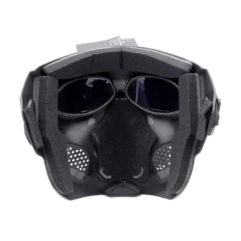 Мотоцикл, очки для езды по бездорожью, очки с черепом, маска для лица, открытый шлем LX0E Мотоцикл, очки для езды по бездорожью, очки с черепом, маска для лица, открытый шлем LX0E 3