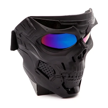 Мотоцикл, очки для езды по бездорожью, очки с черепом, маска для лица, открытый шлем LX0E Мотоцикл, очки для езды по бездорожью, очки с черепом, маска для лица, открытый шлем LX0E 4