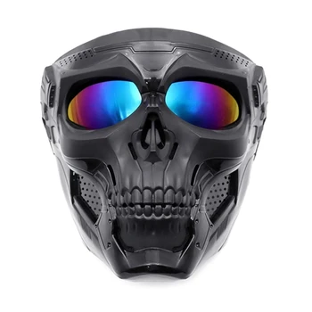 Мотоцикл, очки для езды по бездорожью, очки с черепом, маска для лица, открытый шлем LX0E Мотоцикл, очки для езды по бездорожью, очки с черепом, маска для лица, открытый шлем LX0E 5