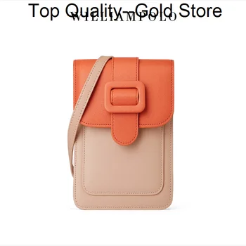 WILLIAMPOLO Элитный бренд Мини Женская сумка через плечо из натуральной кожи Чехол для телефона Модный Дизайнерский кошелек через плечо