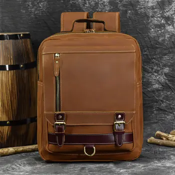 Ретро-сумка из натуральной кожи, рюкзак двойного назначения, кожаный рюкзак Crazy Horse, Многофункциональные мужские сумки, сумка из натуральной кожи