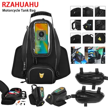 Сумка для ног мотоцикла RZAHUAHU, вместительная сумка для бака мотоцикла, Седельная сумка для мотоцикла, держатель для телефона с сенсорным экраном, принадлежности для велоспорта