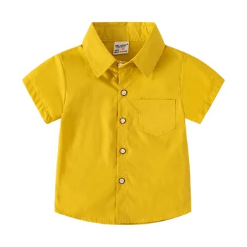 Корейская рубашка с коротким рукавом для мальчиков, подходит для мальчиков 3-8 лет