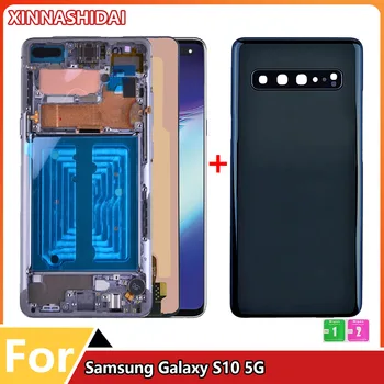 Super AMOLED ЖК-Дисплей Для SAMSUNG Galaxy S10 5G LCD G977N Дисплей Оригинальный G977U Сенсорный Экран Дигитайзер S10 5G LCD G977 ЖК-Дисплей В сборе