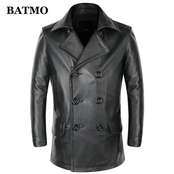 BATMO 2024 Новое Поступление, Модный Двубортный Тренч Из Натуральной Коровьей Кожи Для Мужчин, Настоящие Куртки, Пальто, размер M-5XL PDD03
