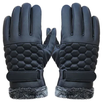 Кожаные мужские нескользящие зимние спортивные перчатки с подогревом, перчатки, варежки