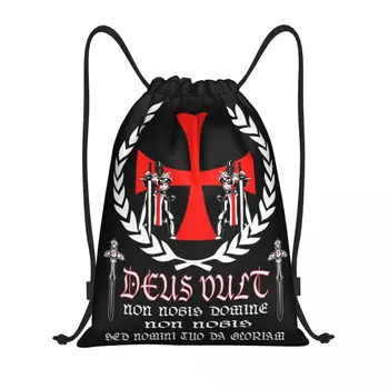 Изготовленные на заказ рыцари-тамплиеры, средневековые сумки с завязками для покупок, рюкзаки для йоги, мужские Женские сумки с католическим крестом, спортивные сумки для спортзала