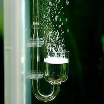 U-образные стеклянные Co2 диффузоры Аквариумные аквариумы с рыбками CO2 диффузоры Стеклянная чашка реактор на углекислый газ Керамические диски для аквариумов с рыбками