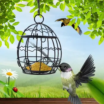 Кормушка для птиц, прочные подвесные кормушки для птиц, простые в использовании, тонкой работы для украшения сада, уличная кормушка для птиц