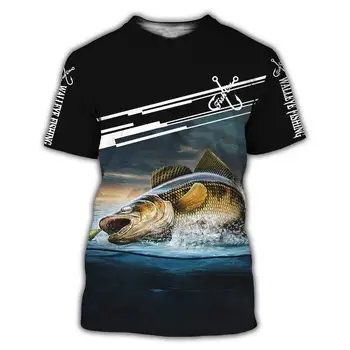 Летняя модная футболка с глубоководной рыбой с 3D принтом для мужчин и женщин, повседневные топы в стиле хип-хоп, футболки, Свободная одежда с коротким рукавом для мальчиков
