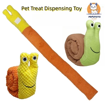 Интерактивная игрушка-трансформер для раздачи лакомств в виде улитки - привлекательная плюшевая игрушка с писклявым звуком для кошек и собак