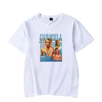 Кармела Сопрано, футболка с коротким рукавом, женская, мужская, модная футболка с круглым вырезом