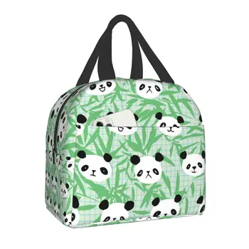 Сменный ланч-бокс Panda Bamboo для женщин, Герметичный Кулер, Термоизолированная сумка для ланча, Офисные сумки для пикника, сумки для хранения