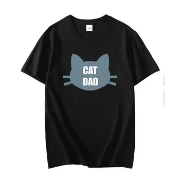 Футболка Cat Dad из чистого Хлопка, Крутые подарочные графические футболки, футболка оверсайз с коротким рукавом, Летняя Уличная одежда Harajuku, Мужская одежда