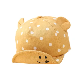 Детская солнцезащитная кепка, детская очаровательная солнцезащитная кепка в горошек, реквизит для фотосъемки малышей, хлопковая шляпа с ушками
