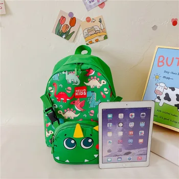 Новый маленький рюкзак с принтом динозавра и съемной сумкой на груди, школьный ранец для детского сада для малышей