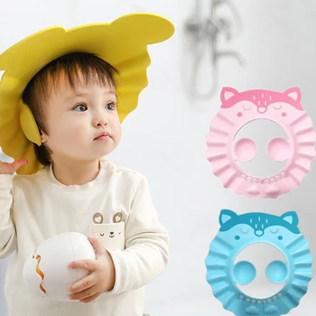 F62D Детская шапочка для душа для малышей, водонепроницаемая Шапочка для шампуня, регулируемая Защита глаз и ушей младенцев, защита для ванны для головы ребенка