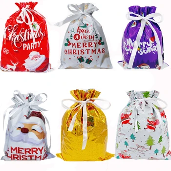 2023 Рождественский мешок для конфет, мешок для подарков Санта-Клаусу, Рождественское украшение для дома, сумка для подарков от снежинки Ноэль, Рождественские держатели для упаковки, Новый Год