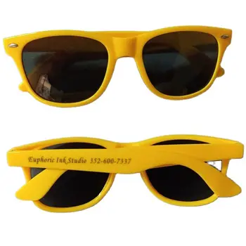 Индивидуальные многоцветные солнцезащитные очки унисекс, классический ретро-дизайн 80-х, свадьба и День рождения, партия 75 штук