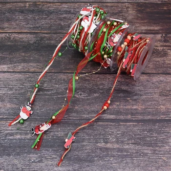 5 м/рулон Рождественской подарочной ленты Рождественская атласная лента ручной работы DIY для свадебной вечеринки Украшение Рождественской елки Navidad
