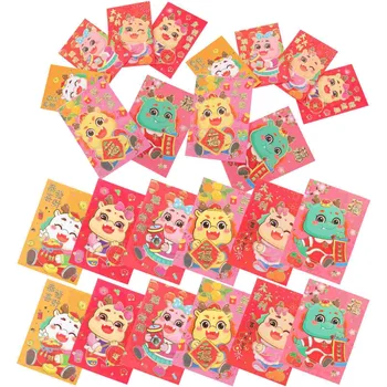 30 Шт конвертов, традиционные красные пакеты для карманных денег, счастливый декоративный китайский фестиваль в бумажном стиле на Новый год