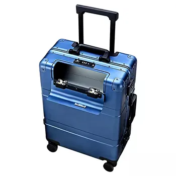 Металлический чемодан из алюминиево-магниевого сплава прочный, с передним отверстием для фотосъемки и деловых поездок Металлический чемодан из алюминиево-магниевого сплава прочный, с передним отверстием для фотосъемки и деловых поездок 1