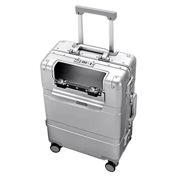 Металлический чемодан из алюминиево-магниевого сплава прочный, с передним отверстием для фотосъемки и деловых поездок Металлический чемодан из алюминиево-магниевого сплава прочный, с передним отверстием для фотосъемки и деловых поездок 2