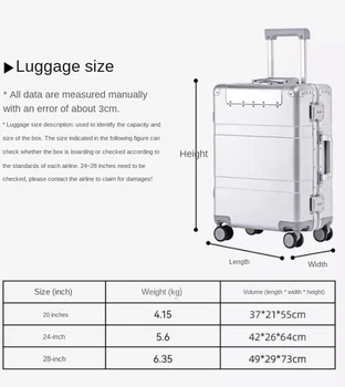 Металлический чемодан из алюминиево-магниевого сплава прочный, с передним отверстием для фотосъемки и деловых поездок Металлический чемодан из алюминиево-магниевого сплава прочный, с передним отверстием для фотосъемки и деловых поездок 5