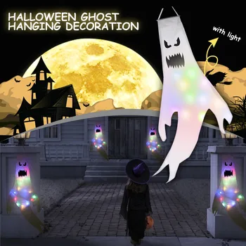 Подвесное украшение с привидением на Хэллоуин, наружный декор со светодиодной подсветкой, бесплатная доставка Бытовая техника