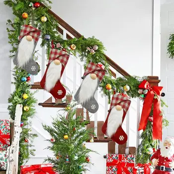 Рождественские подарочные носки с конфетами Рождественские подарочные чулки Портативные рождественские носки для украшения подвесных чулок для торговых центров