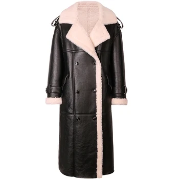 YOLOAgain 2023 Зимнее Теплое Длинное шерстяное пальто Оверсайз, куртка из овечьего меха, женская уличная одежда