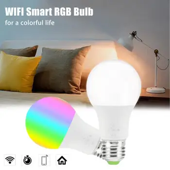 WiFi Умная Лампочка B22 E27 LED RGB Лампа Работает С Alexa/ Google Home 85-265 В RGB + Белая Лампа с функцией Таймера с Регулируемой Яркостью
