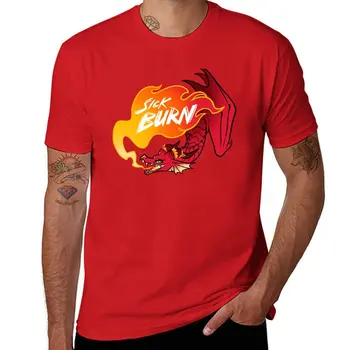 Новая футболка Sick Burn Red Dragon, летние топы, аниме-футболка, аниме-одежда, облегающие футболки для мужчин