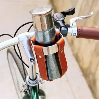 Держатель для стакана воды для велосипеда, нескользящий держатель для стакана для велосипеда, клетка для чайника из сплава, кронштейн для бутылки для воды из искусственной кожи, аксессуары для велоспорта