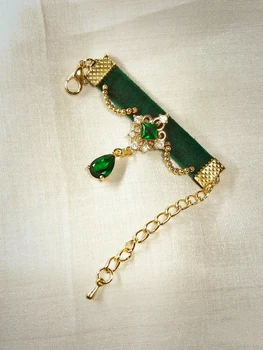 Самодельное ожерелье для куклы BJD 1/4 1/3, темно-зеленый аристократический стиль, ювелирные аксессуары Uncle Size
