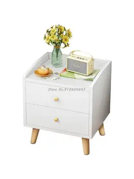 Прикроватный столик простой современный скандинавский мини-шкафчик для спальни простые ножки из массива дерева, прикроватная тумба-стойка