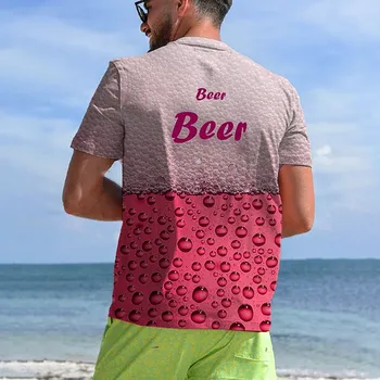 Модный тренд, мужская футболка с принтом Ocean Elements, свободный вырез, Дышащая Удобная летняя одежда большого размера Модный тренд, мужская футболка с принтом Ocean Elements, свободный вырез, Дышащая Удобная летняя одежда большого размера 0