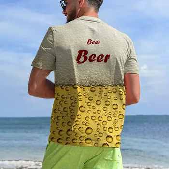 Модный тренд, мужская футболка с принтом Ocean Elements, свободный вырез, Дышащая Удобная летняя одежда большого размера Модный тренд, мужская футболка с принтом Ocean Elements, свободный вырез, Дышащая Удобная летняя одежда большого размера 5