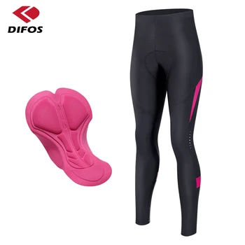 Женские брюки для велоспорта DIFOS, зимние флисовые уличные штаны для бега на горном велосипеде, светоотражающие брюки с 4D накладкой, велосипедные брюки