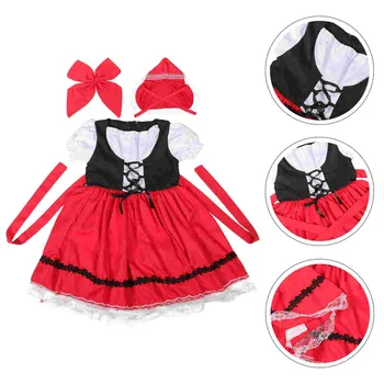 Детская одежда Маленький красный костюм Костюмы с капюшоном Одежда для фотосъемки Ткань для платья Сказочные девочки