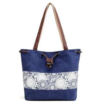 Женская модная новая холщовая сумка через плечо с принтом в стиле ретро, повседневная застежка, портативная холщовая сумка двойного назначения