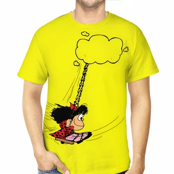 In The CloudsAnime Mafalda Мужская Футболка С Принтом из Полиэстера, Спортивная Одежда для активного отдыха, Быстросохнущая Повседневная Футболка, Уличные Футболки