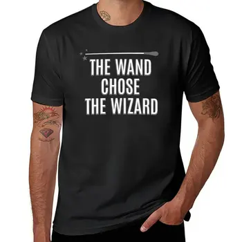 Новая футболка The Wand Chosen The Wizard - дирижерская палочка, футболки для мальчиков, эстетическая одежда с коротким рукавом, мужская футболка