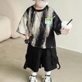 2023 Новые Корейские Модные футболки для мальчиков в винтажном стиле Harajuku Street в стиле Хип-поп-Панк, Свободные Повседневные Y2k Kawaii, Уличный топ с милым Рисунком