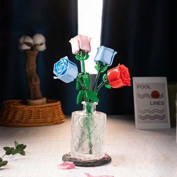 Наборы для сборки роз Poine Me, игрушки для сборки букетов искусственных цветов, креативные блоки, подарки на День Святого Валентина, подарки на День рождения