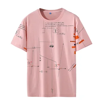 Летние розовые хлопковые свободные мужские футболки в стиле хип-хоп, простые повседневные футболки с короткими рукавами и принтом, футболки разных цветов