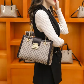Оригинальный дизайн, темперамент, Модная женская сумка через плечо большой емкости, прочная Универсальная сумка на цепочке, элегантная и вместительная сумочка